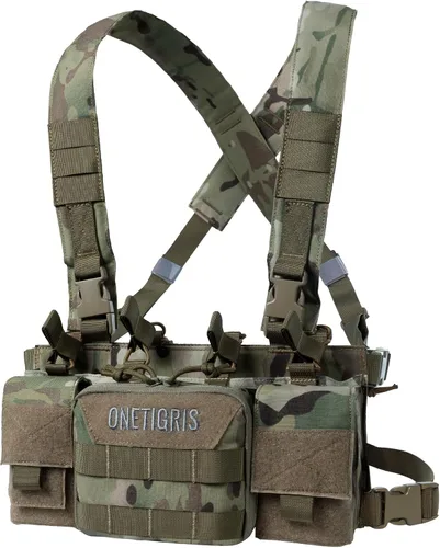 Vista 9 de ONETIGRIS Chest Rig, Dangler Pouch for Hunting Shooting Hiking MOLLE Chest Rigs Tactical Chest Rig with Utility Admin Pouch
