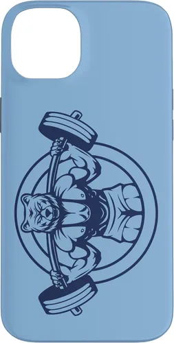 Vista 15 de iPhone 16 Bear Barbell diseño para culturistas caso de culturismo