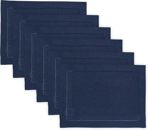 Vista 112 de Solino Home Juego de 4 manteles individuales cuadrados de 14 x 14 pulgadas, lino 100 % puro, de 14 x 14 pulgadas, dobladillo clásico, lavables a