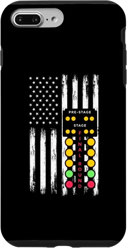 Vista 12 de American Flag Drag Strip Auto Tree Light Racecar Driver Case for iPhone 16