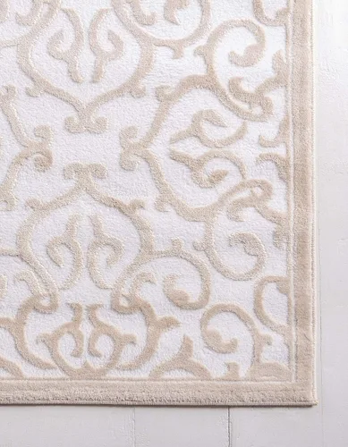 Vista 9 de Unique Loom Rushmore Collection Johnson - Alfombra rectangular de 5 pies 1 pulgada x 8 pies, color blanco nieve/beige