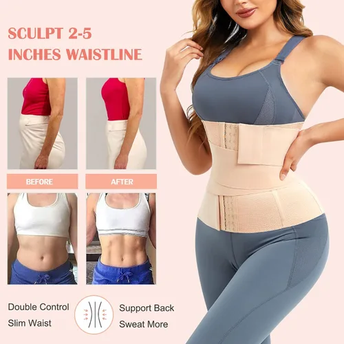 Vista 3 de Entrenador de cintura 2 en 1 para mujer, cintura de grasa del vientre inferior, faja moldeadora de cintura posparto