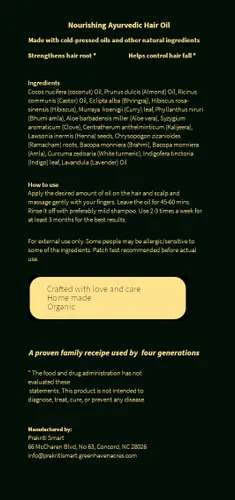 Vista 4 de Pakriti Hair Oil - Aceite para el cabello ayurvédico Kerala con hierbas naturales