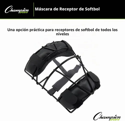 Vista 9 de Champion Sports Máscara de receptor de sóftbol, ligera con marco de alambre duradero, máscara de receptor de arnés ajustable, ajuste cómodo