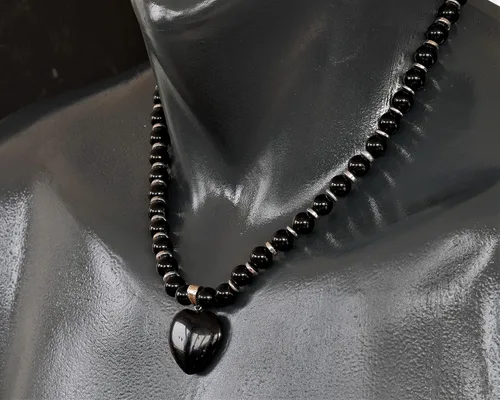 Vista 6 de Colgante de corazón de aventurina natural, Collar de cuentas de aventurina genuina, Collar de piedra verde, Collar de piedras preciosas, Cuentas