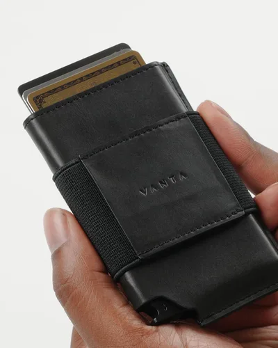 Vista 3 de VANTA Aries - Cartera delgada con banda de dinero grande - Capacidad para hasta 6 tarjetas