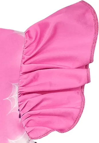 Vista 6 de FACDEM Vestido de disfraz de héroe de dibujos animados para niñas, manga con volantes, vestido de verano, traje de fiesta, regalo