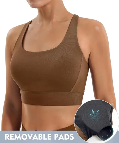 Vista 3 de Ewedoos Sujetadores deportivos de alto impacto para mujer, de alto soporte, ajustable, con tirantes acolchados, sujetadores deportivos