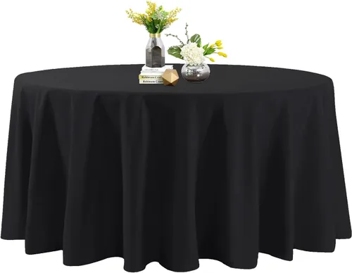 Vista 32 de Mantel de poliéster lavable de 132 pulgadas, resistente a las manchas y a las arrugas, mantel decorativo para mesa de comedor, fiestas de bufé
