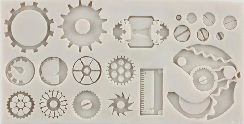 Vista 5 de Sijiangmold Juego de 4 moldes de silicona Steampunk Gear Fondant