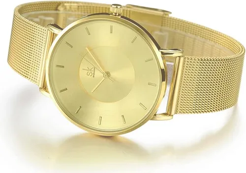 Vista 4 de SHENGKE Simple Watches - Reloj analógico de malla para mujer correa de acero inoxidable regalo de aniversario