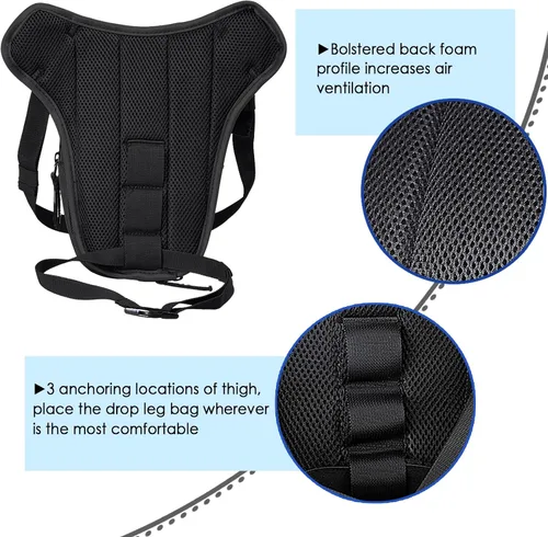 Vista 4 de Bolsa táctica militar de la pierna del bolso impermeable del muslo del paquete de la cadera bolsillos múltiples, #605-Negro, Bolso Oxford Drop Leg