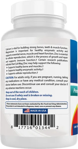 Vista 7 de Best Naturals - 2 paquetes – Calcio y magnesio y zinc – 180 tabletas – Complejo mineral de zinc esencial Cal Mag (total de 360 tabletas)
