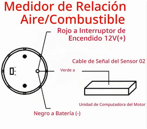 Vista 7 de ESUPPORT - Medidor de índice de aire/combustible de 2 pulgadas (52mm) para automóviles Pantalla de luz blanca 12V de la lente del tinte del humo