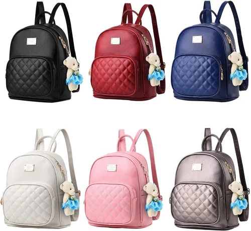 Vista 2 de Mochila imitación de piel con monedero para mujer