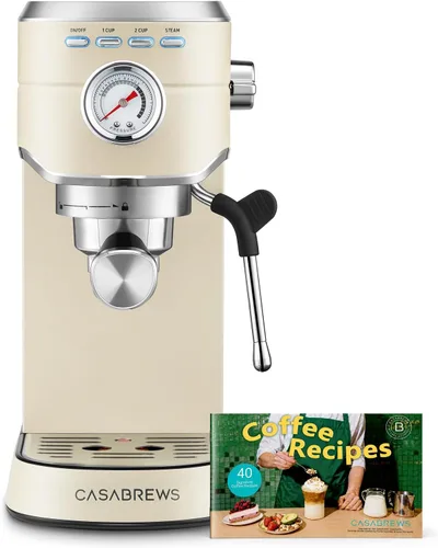Vista 12 de Máquina de expreso de 20 bares, cafetera de café espresso profesional con varita espumadora de leche, máquina de café espresso compacta con aspecto