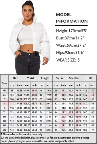 Vista 7 de Chaqueta corta para mujer, chaqueta de moda para mujer, abrigo ligero cálido para invierno