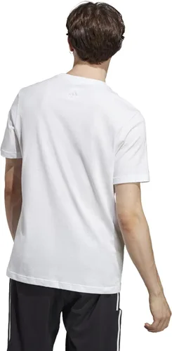 Vista 2 de adidas Camiseta básica con logotipo bordado lineal para hombre