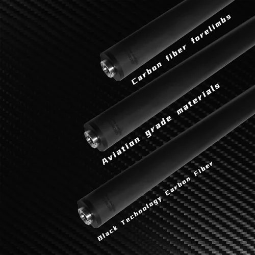 Vista 2 de 100% Carbon Fiber Shaft, Black Technology Shaft of Pool Cue Front Part for Billiard Play/Break/Snooker Cue Shaft with Foam- 737 mm,745mm,765mm