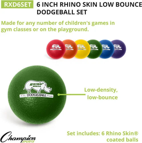 Vista 3 de Champion Sports® Rhino Skin® Juego de pelotas de eva de bajo rebote y unidades individuales para patio de juegos, educación física, patio trasero