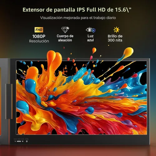 Vista 6 de QQH Extensor de pantalla para laptop, extensor de monitor de portátil USB C Negro
