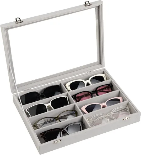Vista 13 de Frebeauty 8-Slot Sunglass Organizer,Velvet Sunglass Holder for Drawer Beige