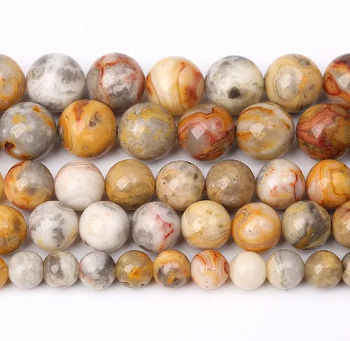 Vista 25 de 88 cuentas de piedra natural africana de piedra de sangre para hacer joyas y pulseras