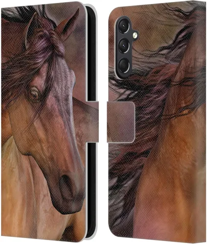 Vista 372 de Head Case Designs Officially Licensed Laurie Prindle A Morgan Christmas Western Stallion Leather Wallet Case Compatible with Samsung Galaxy A07 4G