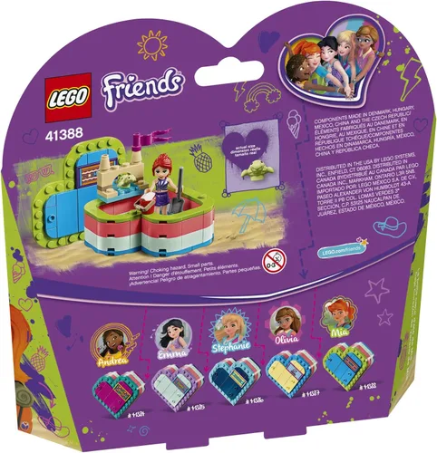 Vista 5 de LEGO Friends Mia's Summer Heart Box 41388 Kit de construcción, nuevo 2019 (85 piezas)