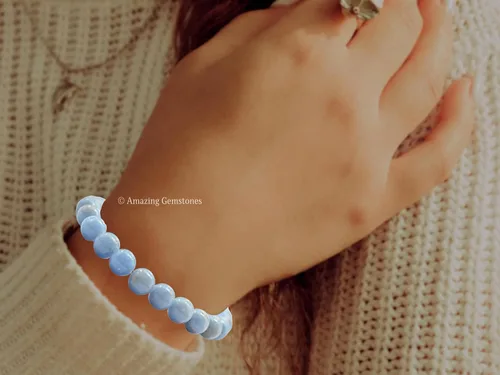 Vista 5 de Amazing Gemstone Crystal Bracelet for Women Men's Gifts - Protection Healing Crystal Bracelet - 8mm Gemstone Beaded Stretchable Bracelet Pulseras