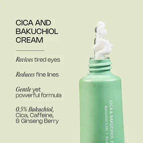 Vista 2 de Meebak Crema de ojos con bakuchiol, cafeína y cica - Tratamiento antienvejecimiento debajo de los ojos para hinchazón, ojeras, líneas finas
