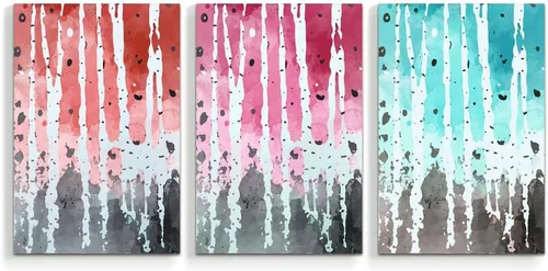 Vista 29 de wall26 3 Panel Canvas Wall Art Silver Birch Pictures Home Wall Decorations for Bedroom Living Room Paintings Canvas Prints Framed - 16"x24" x 3