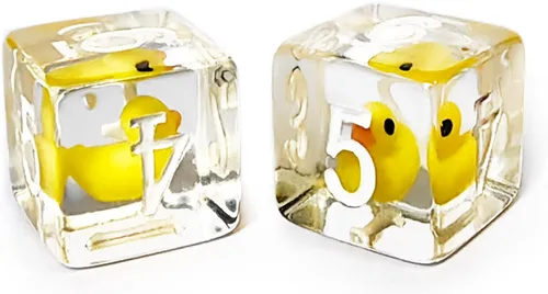 Vista 4 de Bescon Pato amarillo 6 lados dados Set 6pcs en caja de ladrillo, 16MM Yellew Duck D6 6pcs