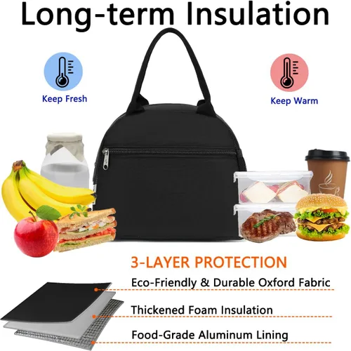 Vista 2 de GYEUKHAM - Bolsa de almuerzo para mujeres, fiambrera para hombres adultos y niños niñas, pequeña y linda, con gran capacidad, bolsa de almuerzo