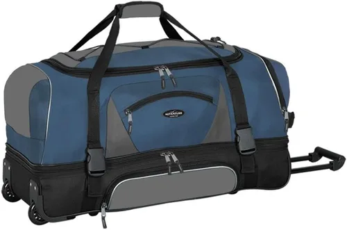 Vista 9 de Travelers Club Adventure Rolling Travel Duffel Bag Negro