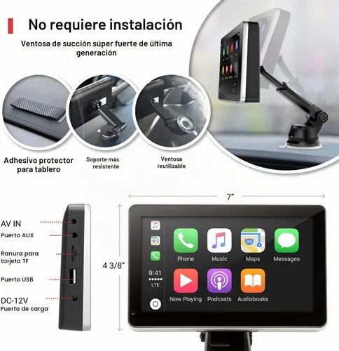 Vista 5 de Car and Driver INTELLIDASH+ pantalla inteligente para tablero de auto con Apple CarPlay y Android Auto, pantalla táctil IPS de 7 pulgadas