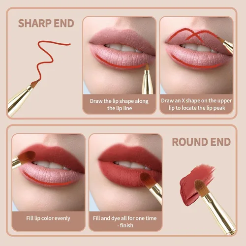 Vista 9 de Yoizyfree - Paquete de 3 cepillos retráctiles para lápiz labial, cepillos retráctiles de labios de doble extremo, juego de brochas de maquillaje