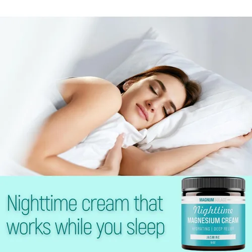 Vista 4 de Magnum Solace Crema de magnesio nocturna – Alivio calmante y relajación, magnesio altamente concentrado para músculos y articulaciones – Aplicar