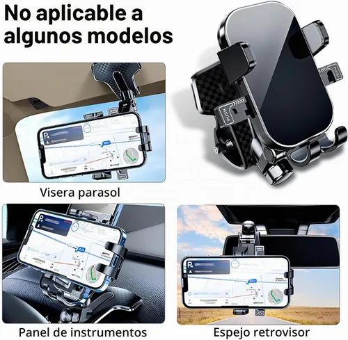 Vista 3 de Soporte para teléfono de automóvil, soporte de navegación para consola central, soporte giratorio ajustable universal, compatible con teléfonos