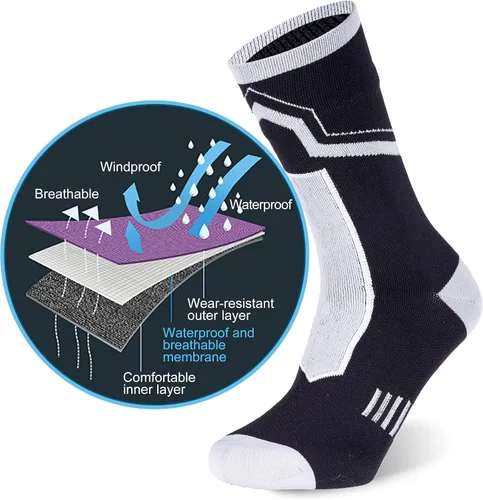 Vista 3 de RANDY SUN - Calcetines 100 impermeables unisex para practicar senderismo caminar correr esquiar etc