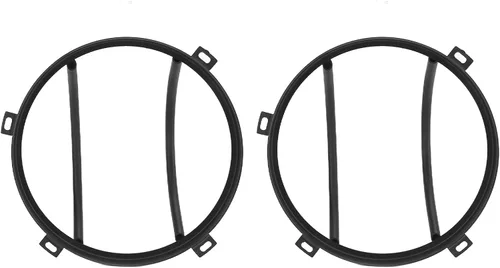 Vista 8 de Fydun Funda para parrilla de faros delanteros, par de protectores de hierro negro para Wrangler JK 2007-2017