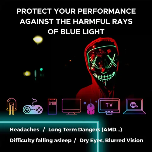 Vista 6 de Okany Blue Light Blocking Glasses Gaming Computer Glasses Powerful Professional Screen Filter