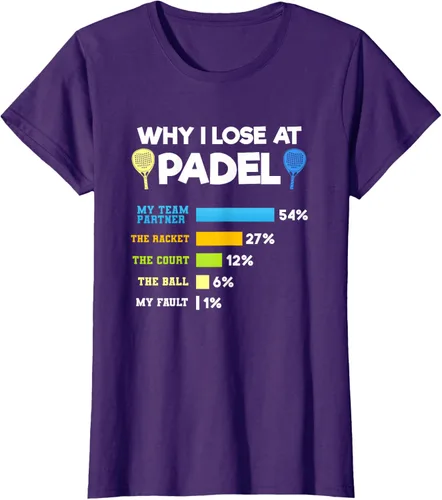 Vista 10 de Camiseta Why I Lose At Padel Answers Not My Fault