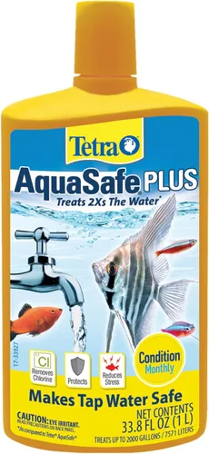 Vista 9 de Tetra AquaSafe Plus 3.38 onzas, acondicionador de agua para acuario y declorinador