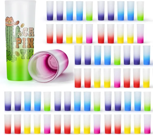 Vista 8 de AGH 144 vasos de chupito esmerilados por sublimación, vasos de chupito de 1.5 onzas, productos en blanco de sublimación, vasos de chupito