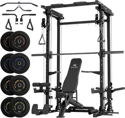 Vista 17 de Major Fitness Máquina Drone3 Smith, estante de energía todo en uno