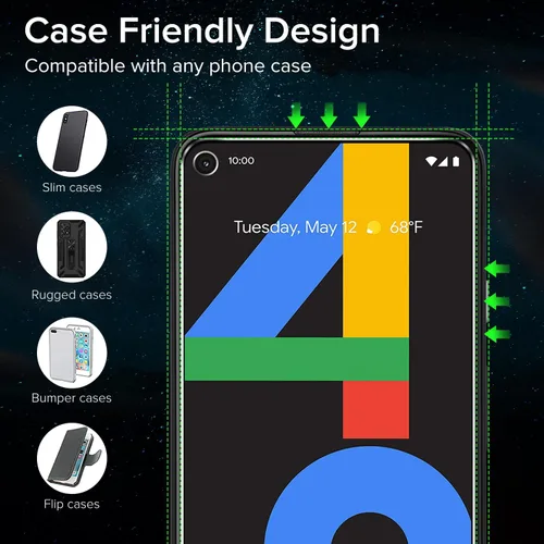 Vista 6 de ivoler Paquete de 2 protectores de pantalla de vidrio templado para Google Pixel 4a 4G (5.8 pulgadas)