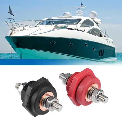 Vista 3 de uxcell 1 par de conectores de terminal de batería de panel de alta corriente de 3/8 pulgadas para camiones, automóviles, SUV, barcos