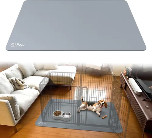 Vista 9 de FXW Tapete protector de suelo de mascotas ultra impermeable y tapete para debajo de la jaula del perro, resistente y fácil de limpiar, 50 pulgadas