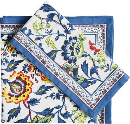 Vista 14 de Fingercraft - Juego de 12 servilletas de tela de mezcla de algodón y lino, con estampado, perfecta para fiestas, cenas, bodas, cócteles y Navidad